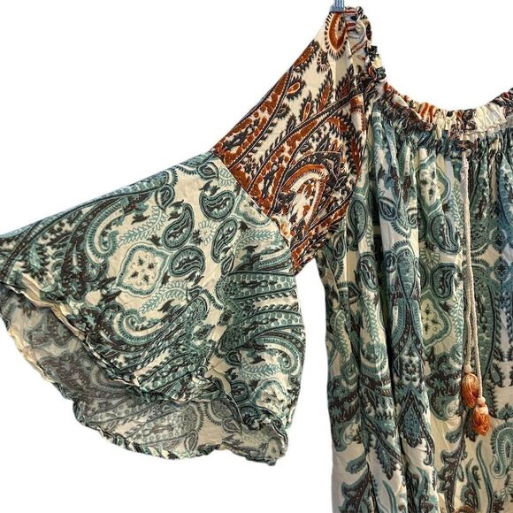 EST. 1946 Plus Size 22 Boho Chic Paisley Off-Shoulder Dress Multicolor - Picture 4 of 16